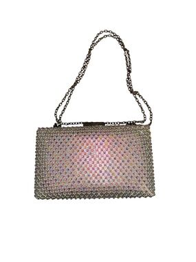Crystal Mesh Evening Clutch - Iridescent Pink